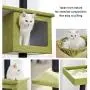 Large Cat Tower, Modern Cat Tree Condo, 2 Spacious House, Green Sofa Cloth Covered, Tall Perch with Raised Edge, Soft Cat Basket, Sisal Scratching Post Large Cat Tower, Modern Cat Tree Condo, 2 Spacious House, Green Sofa Cloth Covered, Tall Perch with Raised Edge, Soft Cat Basket, Sisal Scratching Post