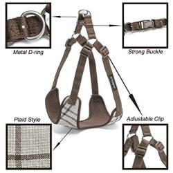 Tanpie Breathable Mesh Dog Harness with Leashes Soft Basic Plaid Padded Vest No Pull Harnesses for Small Medium Dogs