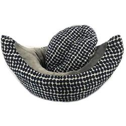 Luxury Cat Bed, Small Dog Bed, Unique Shape, Grey, High Sides for Added Security and Comfort, Plush, Comfortable, and Stylish, Machine Washable, Anti-Slip Bottom, Removable Pillow