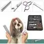 Dog Grooming Scissors 6PCS, Stainless Steel with Safety Round Tip Thinning Straight Curved Shears and Combing Kit for Cat Pet Dog Grooming Scissors 6PCS, Stainless Steel with Safety Round Tip Thinning Straight Curved Shears and Combing Kit for Cat Pet