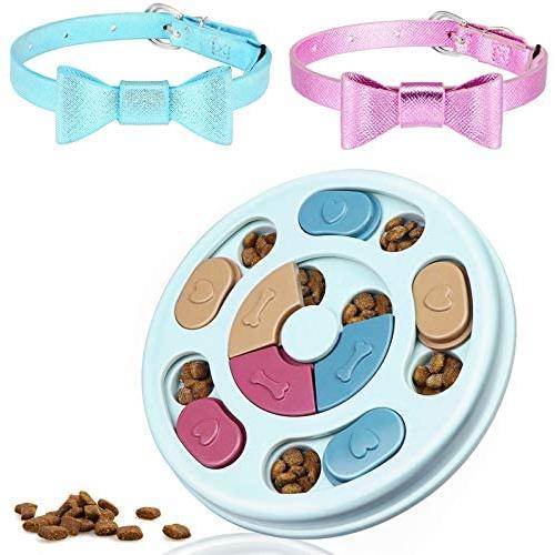 Puppy Puzzle Toys and Cat Collar Set Bow
