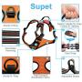 Supet Dog Harness, No Pull Dog Harness Puppy Harness Front Clip Pet Vest Harness with Handle Adjustable Dog Padded Harness 28M Reflective Oxford Comfortable Dog Harness for Outdoor Training Walking
