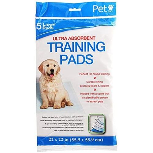 Ultra Absorbent Pet Training Pads, 2 - Pkg. Of 5 Pads Each. Total of 10 Training Pads