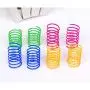ISMARTEN Pet Wide Colorful Springs Cat Toys Plastic Coil Spiral Springs for Cat Kitten Pets 60 Pack (Random Color)