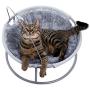 Made4Pets Cat Bed Soft Plush Cat Hammock Detachable Pet Bed with Dangling Ball for Cats, Small Dogs-Grey and Beige
