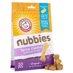 Arm & Hammer For Pets Nubbies Dental Treats for Dogs | Dental Chews Fight Bad Breath, Plaque & Tartar without Brushing | Peanut Butter, 20 Pcs (FF7613)