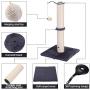Pettom Cat Scratching Post Sisal 19.6” Height Cat Claw Scratcher with Spinning Ball Tease Toy Carpet Covered Heavy Base Vertical Full Wrapped Easy to Set Up 
