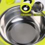 JOCHA Stainless Steel Dog Cat Food Bowl Water Feeder Non-Slip Design Resistant Silicone Mat Non Slip Design Prevent Slipping for Little Size Dogs/Cats