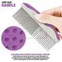 Poodle Pet Dog Combs for Grooming | 2 Pack | Stainless Steel Teeth Easily Remove Dirt | Proper Care Prevents Knots and Mats for Long and Short Haired Pets |Anti-Slip Comfort Grip Handle| Purple Poodle Pet Dog Combs for Grooming | 2 Pack | Stainless Steel Teeth Easily Remove Dirt | Proper Care Prevents Knots and Mats for Long and Short Haired Pets |Anti-Slip Comfort Grip Handle| Purple