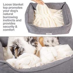 [New] PetFusion Calming Cuddler Dog Bed | Small, Medium | Promotes Natural Burrowing | Solid CertiPUR-US Memory Foam | Anti-Anxiety, Ultra-Cozy Loose Blanket | 1 Year Warranty