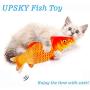 UPSKY Electric Moving Fish Cat Toy, Realistic Plush Simulation Electric Wagging Fish Cat Toy Catnip Kicker Toys, Funny Interactive Pets Pillow Chew Bite Kick Supplies for Cat Kitten Kitty