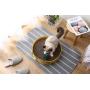 VIRTUAL UNIQUE Cartoon Cat Scratcher - Eco-Friendly - Non-Toxic - Fresh Catnip Included - Cat Scratch Pad Fits Cats - Available in Yellow or Black Colors - 16 x 16 x 4 inches