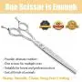 JASON 7'' Multipurpose Dog Grooming Scissors, Combines Cutting, Thinning, Blending and Texturizing Features, Reversible Pet Trimming Shears for Right Handed Groomers, JP 440C