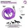 Poodlie Shower Attachment to Wash Your Dog - with Hose and Scrubber Glove - Indoor and Outdoor Adapters - Shower Sprayer for Pet and Horse Grooming