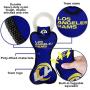 Pets First NFL Los Angeles Rams Football Dental Tough Dog TUG Bone Toy with Built-in Squeaker Attached to a Safe Rubber Teething Toothbrush PET Toy, Team Color, 14 x 5 (STL-3310)