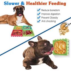 HappyPets World 4Pcs Dog Slow Feeder Bowl, Dog Slow Feeder Lick Tray Combination Set Non Slip Puzzle Bowl Durable Preventing Choking Healthy Design Bowl for Small Medium Dogs Cats