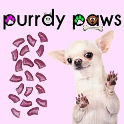 Purrdy Paws 40-Pack Soft Nail Caps for Dogs Claws Pink Glitter