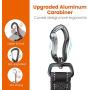 IOKHEIRA Dog Seat Belt, Updated 3-in-1 Multifunctional Pet Safety Belt Reflective Bungee Dog Car Harness with Hook Latch & Seatbelt Buckle, Swivel Aluminum Carabiner(Black)