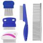 Sonku 5 Pcs Dog Tear Stain Remover Combs Set, Pets Stainless Steel Grooming Combs,Gently and Effectively Removes Stains,Mucus and Crust