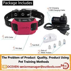 OCEVEN Wireless Dog Fence System with GPS, Outdoor Pet Containment System Rechargeable Waterproof Collar EF851S, Red, for 15lbs-120lbs Dogs with 2pcs Toys for Free