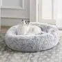 Western Home Faux Fur Dog Bed & Cat Bed, Original Calming Dog Bed for Small Medium Large Pets, Anti Anxiety Donut Cuddler Round Warm Washable Cat Bed for Indoor Cats(27'', Light Grey)
