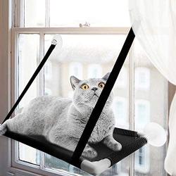 TENGTUNG Cat Window Perch, Cat Window Seat Bed Hammock Space Saving Design 360° Sunbath Holds Up to 20lbs for Any Cat Size
