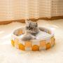 LUCKITTY Cat Bed House Cave with Cushion Large,Self Warming Cat Cubby Enclosed for Cats Kittens Small Dogs Puppy Rabbit and Small Animals Pets