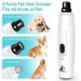 Bonve Pet Dog Nail Grinder, Electric Cat Nail Clippers 2 Speeds 8H Running Time Pet Nail Grinder Paws Trimmer Quiet Smoothing Painless Cordless for Small Medium Large Dogs Cats Pets