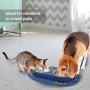 Flexzion Double Dog Bowl Feeding Station, Skid Proof Silicone Base with Spill Proof Raised Lip & Two 12oz Stainless Steel Bowls for Food and Water, Ideal for Small to Medium Size Dogs Cats Pet