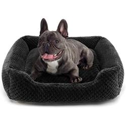 Hollypet Pet Bed, Self-Warming Bed for Cat and Small Medium-Sized Dog Puppy Rectangle Plush Sofa, Dark Gray