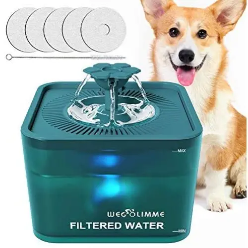 WEGOLIMME Pet Water Fountain, 102oz/3L Automatic Cat Water Fountain Dog Water Dispenser with 5 Replacement Filters, Super Quiet | Smart LED Night Light | Hygienic Environmentally Friendly WEGOLIMME Pet Water Fountain, 102oz/3L Automatic Cat Water Fountain Dog Water Dispenser with 5 Replacement Filters, Super Quiet | Smart LED Night Light | Hygienic Environmentally Friendly