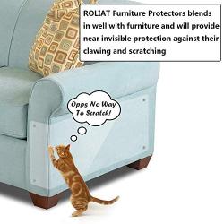 ROLIAT Anti-Scratch Furniture Protectors(Set of 6), Protect Your Furniture from Dog/Cat Claws, Cat Scratch Deterrent Pad, Cat-Proof Couch Guard, Door Shield