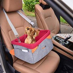 Legendog Dog Car Seat, Pet Booster Portable Travel Pet Car Seat Carrier for Dogs & Cats, Waterproof Pet Booster Carrier with Cushion & Adjustable Strap