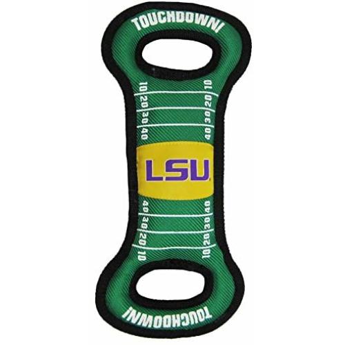 Pets First NCAA Football Field Dog Toy with Squeaker. - LSU Tigers - for Tug, Toss, and Fetch. - Tough & Durable PET Toy, Small, Model:LSU-3030