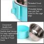 kathson Crate Dog Bowl, Stainless Steel Removable Hanging Cage Food Bowl Pet Food Spoon & Water Feeder Bowls Coop Cup for Puppy Cat Bird Rabbit（3 PCS）
