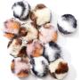 12 Pieces Large Plush Soft Artificial Fur Patch Puff Pom Balls Cat Toy Catnip Toy Balls, 2 Inches