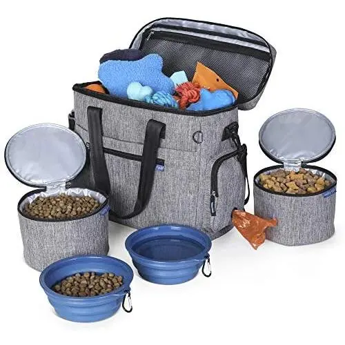 Dog Travel Bag for Supplies - Make Travel Easier with Our Dog Bag for Travel - Includes Pet Travel Bag Organizer, 2 Collapsible Dog Bowls, 2 Dog Food Travel Bag - Dog Travel Bags for Dogs on The Go Dog Travel Bag for Supplies - Make Travel Easier with Our Dog Bag for Travel - Includes Pet Travel Bag Organizer, 2 Collapsible Dog Bowls, 2 Dog Food Travel Bag - Dog Travel Bags for Dogs on The Go
