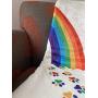 Catrageous Pet Memorial Blanket - Over The Rainbow Bridge Bereavement Gift for Dog or Cat Loss - with Comforting Heartfelt Sentiment and Colorful Pawprints