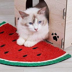 CHONGWDZ Pet mat Scratch Board Cute Cat Scratch Board Natural Sisal Cat Scratch Resistant Scratch Watermelon Blanket Cat Scraper Mat Pet Products