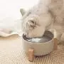 llkajes Ceramic Raised Cat Bowl Food Water Dog Basic Bowl with Anti-Slip Wooden Stand Protect Neck Joints Pet Feeding Bowls Easy to Clean Healthy Eating llkajes Ceramic Raised Cat Bowl Food Water Dog Basic Bowl with Anti-Slip Wooden Stand Protect Neck Joints Pet Feeding Bowls Easy to Clean Healthy Eating