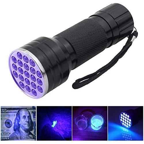 Pocketman 21 LED UV Flashlight Black Light, 395nm UV-Ultraviolet Blacklights Handheld Torch Light for Dogs, Pet Stains, Bed Bugs, Scorpions