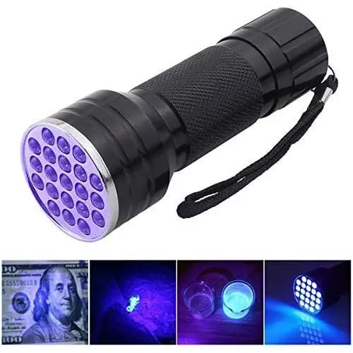 Pocketman 21 LED UV Flashlight Black Light, 395nm UV-Ultraviolet Blacklights Handheld Torch Light for Dogs, Pet Stains, Bed Bugs, Scorpions Pocketman 21 LED UV Flashlight Black Light, 395nm UV-Ultraviolet Blacklights Handheld Torch Light for Dogs, Pet Stains, Bed Bugs, Scorpions