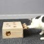Cat Toys Interactive Mouse Solid Wooden Puzzle Box Whack A Mole Mouse 5 Holes, IQ Training Toy Adjustable Funny Treats Exercise Games for Puppys Kitten