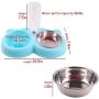 Creation Core Pet Slow Feeder Bowl with Automatic Water Dispenser and Stainless Steel Bowl for Small Medium Dogs Cats, Blue
