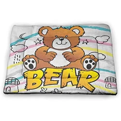 DayDayFun Nursery Printed Pet Cushion Colorful Forest with Owls Trees Leafs Mushrooms and Flowers Cute Drawing Style Pet Mats are Not Sticky Multicolor DayDayFun Nursery Printed Pet Cushion Colorful Forest with Owls Trees Leafs Mushrooms and Flowers Cute Drawing Style Pet Mats are Not Sticky Multicolor