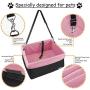 JESPET Dog Booster Seats for Cars, Portable Dog Car Seat Travel Carrier with Seat Belt for 24lbs Pets