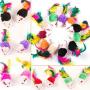 Pet Cat Chew Interactive Feather Mouse Cartoon Toy, Sarahair Cat Kitten Teaser Play Catch Colorful Plsh Mice Toy Cat Kitten Scratch Anime Dolls Toy Pet Cat Kitten Training Toy Gift Supplies 5pc Random