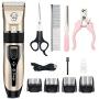 MroTech Dog Grooming Kit Clippers Rechargeable Cordless Cats Horse Grooming Clippers - Professional Pet Hair Clippers with Comb Guides for Dogs Cats Horses and Other House Animals Pet Grooming Kit