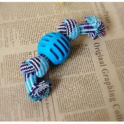 Pet Toys Great 3 PCS Pet Dog Toys Chew Teeth Clean Outdoor Traning Fun Playing Rope Ball(Blue) (Color : Blue)