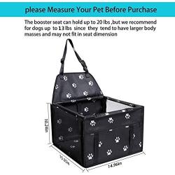 GENORTH Dog Car Seat Upgrade Deluxe Washable Portable Pet Car Booster Seat Travel Carrier Cage with Clip-On Safety Leash and Blanket,Perfect for Small Pets